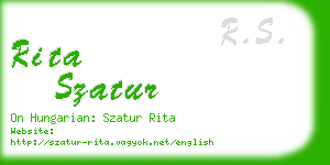 rita szatur business card